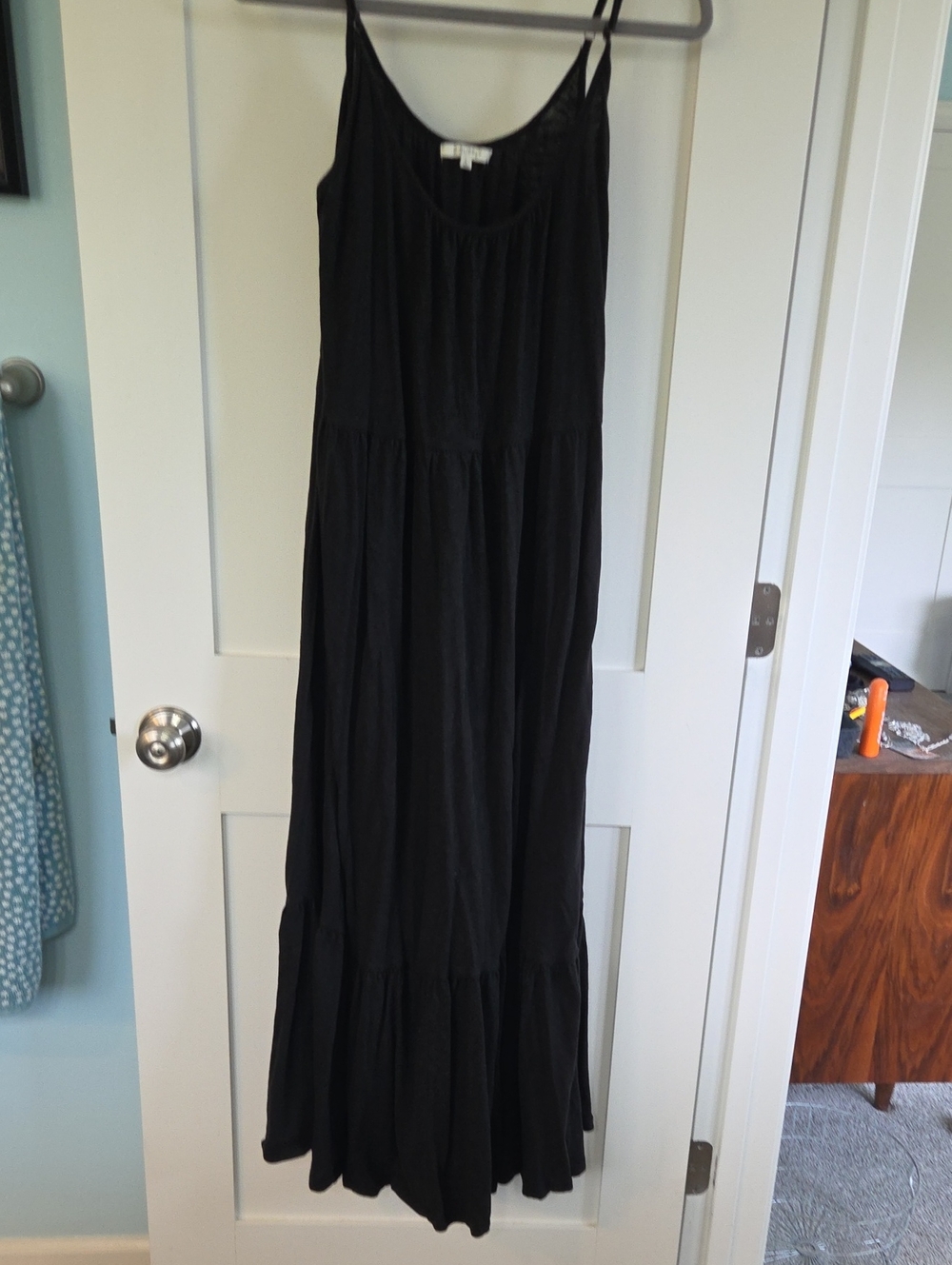 Z Supply Black Tiered Maxi Dress with Spaghetti Straps
